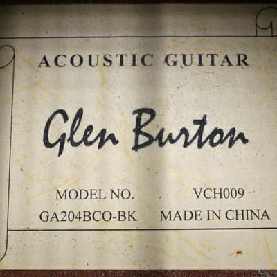 Glen Burton GA204BCO-BK  Cutaway Acoustic Electric Guitar image 11