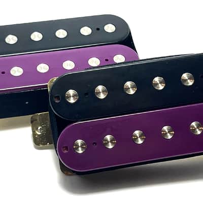 Dragonfire Zebra Screamers HH Set, Bridge + Neck Humbucker Pickups ~ Zebra Purple Black Set Style #4 image 1