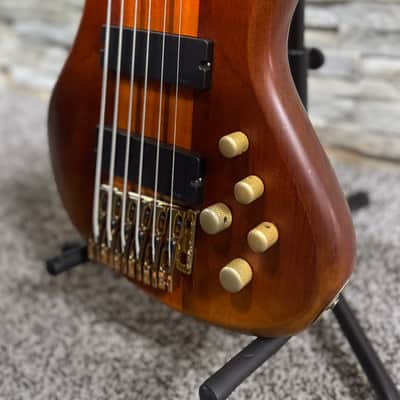 Schecter Stiletto Studio-6 Active 6-String Bass – Honey Satin – Upgraded with Kahler Professional Bridge image 4