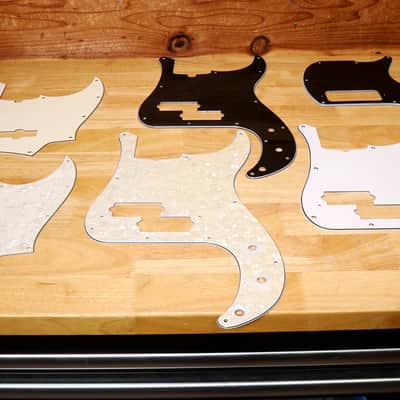 Pickguards! Fender Precision / Jazz Bass & Gibson Les Paul Tribute DC - White Black Pearloid image 1