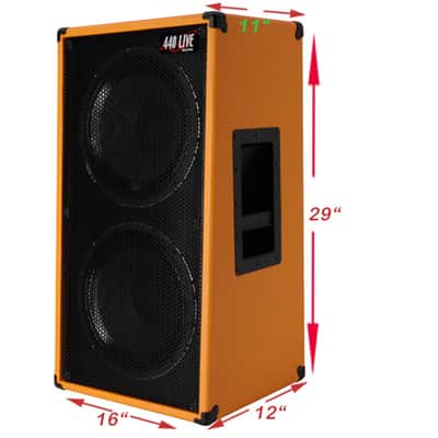 2x12 Vertical Guitar Speaker Cabinet 8 ohms Orange Tolex W/Celestion Vintage 30 Speakers US MADE image 2