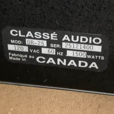 Classe Audio DR-25 Stereo Power Amplifier ~ 250 Watts/Channel, 1000 Watts Mono, Made in Canada image 2