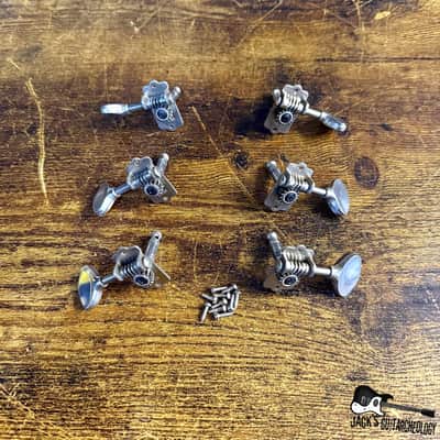 Yamaha 3x3 11/32" Open Gear Tuners - Set of 6 w/ Screws *VINTAGE* (1960s - Nickel) image 2