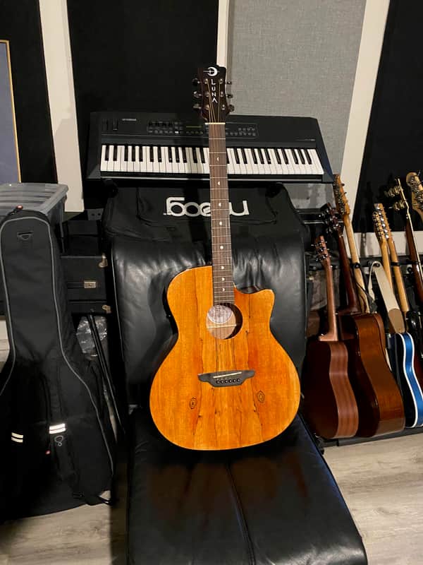 Luna Gypsy Spalt Grand Acoustic Guitar w/ Case image 1