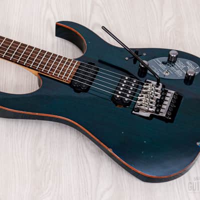 2000 Ibanez Prestige RG2020X Transparent Light Blue w/ DiMarzio + Piezo image 10