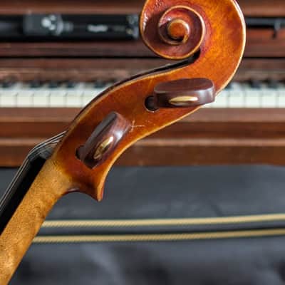 Revived Vintage French Workshop Fiddle A. Dubel Labeled 4/4 Violin Strad Copy Ca. 1920s w/ Old Case and New Brazilwood Bow image 7