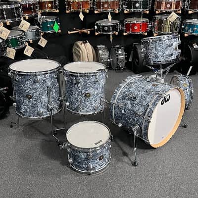 Peter Erskine's DW Jazz Series 12/13/14/16/20" Maple Gum Drum Set Kit with Matching 14" Snare in Silver Abalone image 1