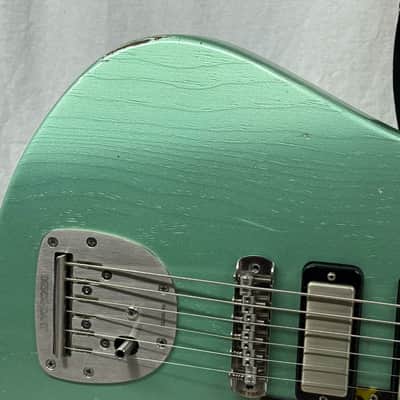 Maghini Guitars Skylark Baritone Guitar with COA + Gator Case 2023 - Lightly Aged Jade Metallic image 4
