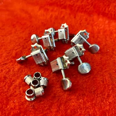 Kluson Double line oval patent guitar tuners c 1965 - Chrome original vintage Gibson Rickenbacker USA image 1