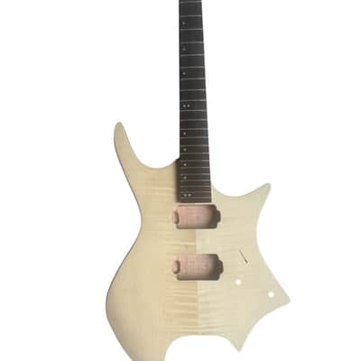 Mahogany Headless Guitar Body, with Maple Neck, Rosewood Fingerboard image 2