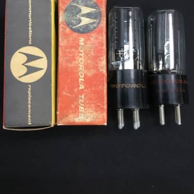 NOS PAIR MOTOROLA (RCA) 80 Black Plate RECTIFIER VACUUM TUBES Tested 2.1505-D image 1