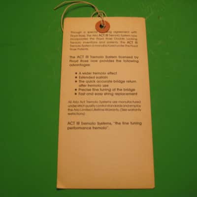 Aria Guitar Dealer Display Set of  3  Promo Tags  1980's image 3