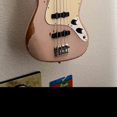 Upgraded Fender Flea Jazz Bass (Shell Pink, Road Worn) + Deluxe Case + Custom Features image 3