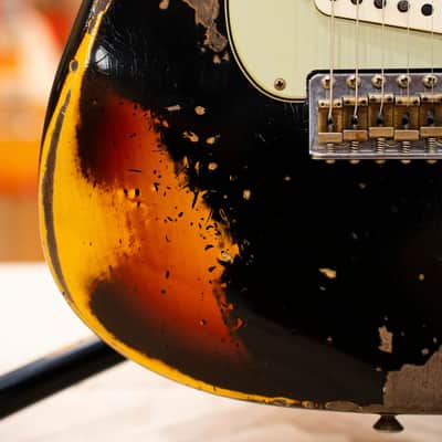 Fender Custom Shop Limited Edition '59 Stratocaster Super Heavy Relic Rosewood Fingerboard Aged Black Chocolate 3 Color Sunburst image 8