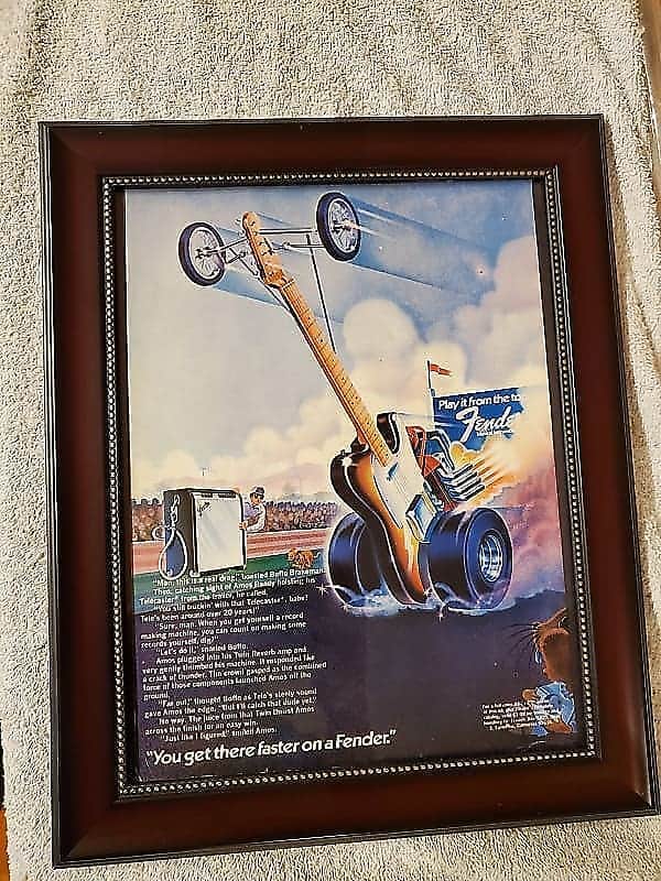 Immagine 1974 Fender Color Promotional Ad Framed Telecaster Original - 1
