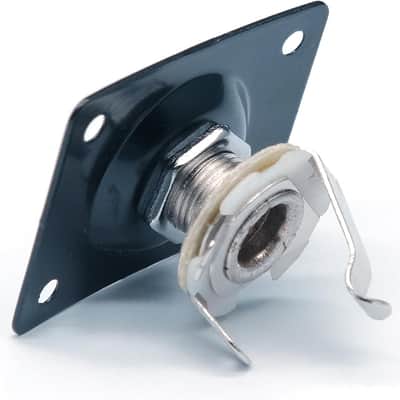 Metal 1/4 Output Jack Plate Input Jack Socket for Tele SG Style Electric Guitar Parts Replacement (Black) image 3