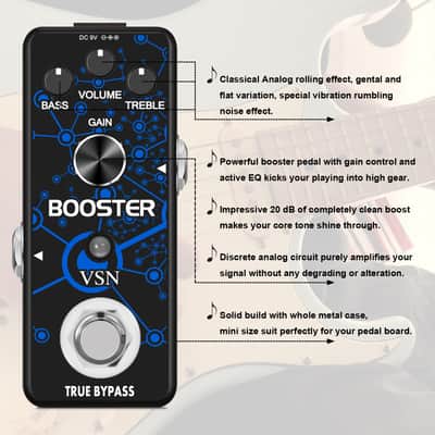 VSN Booster Guitar Effect Pedal Pure Clean Mini Boost Pedals True Bypass image 4