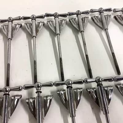 20 Ludwig Vintage Faucet Bass Drum T-Handles & Claws "NICE" 1950's - Chrome image 2