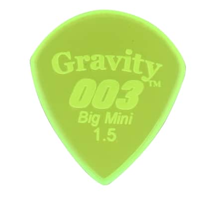 Gravity 003 Big Mini 1.5mm Fluorescent Green Master Finish Guitar Pick