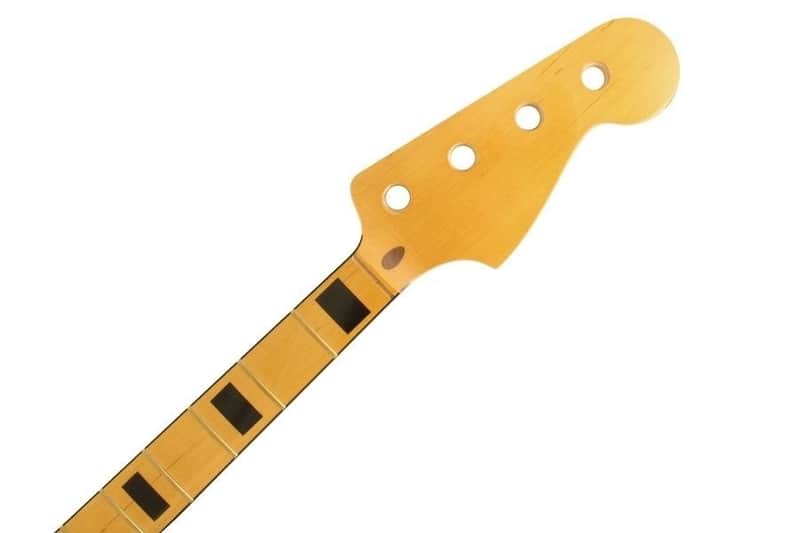 NEW Fender Lic 75 RI Jazz BASS NECK 1975 Tinted Maple Black Inlay Binding JMF-BB image 1