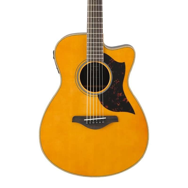 Yamaha AC1R Small Body Cutaway Acoustic Electric Guitar - Vintage Natural image 1