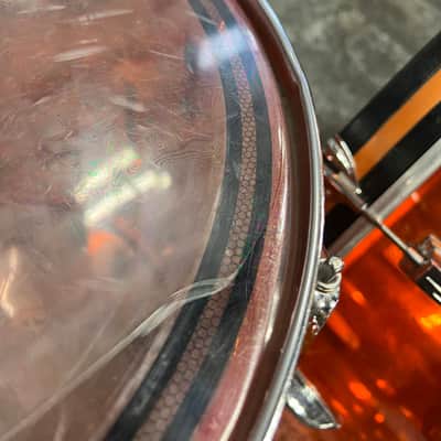 1974 Vintage Ludwig Vistalite 3-Piece Drum Set, Orange image 14