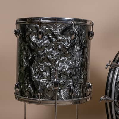 1970s Slingerland "New Rock" Black Diamond Pearl Drum Set image 4
