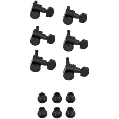 Fender Locking Stratocaster / Telecaster Staggered Tuning Machines (Black) (6) image 1