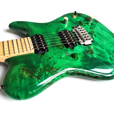 (made in Ukraine) Para Custom One-Piece Poplar Burl '2023 Emerald Green w/GigBag image 2