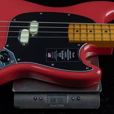 Fender American Pro Classic Mustang Bass Maple Faded Dakota Red US25090797 image 4