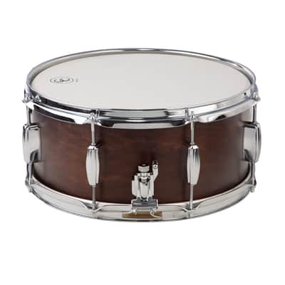 C&C Drum Company Player Date II 6.5x14 Snare Drum - Brown Mahogany Stain image 3