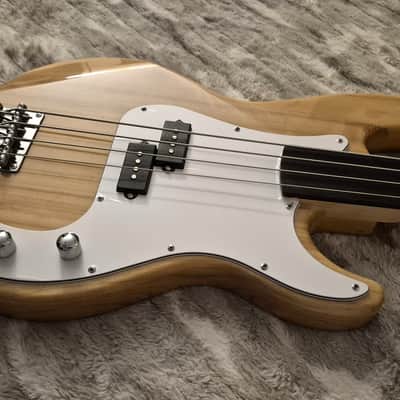Glarry Fretless Precision Bass - 4-String - Set-Up - Natural - Rosewood Fingerboard image 3