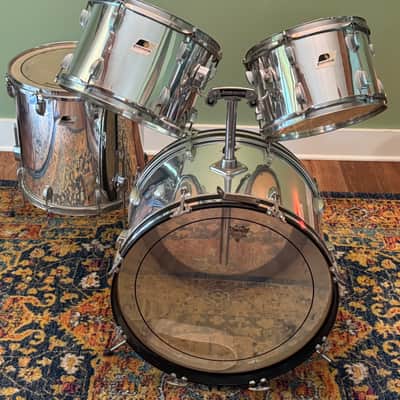 Ludwig S/L Series 4 Piece Shell Pack Vintage 80's Chrome Wrap image 1