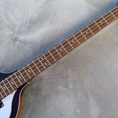 30" Short Scale Electric Violin Bass – Semi-Hollowbody, Flame Maple Back, Sunburst Finish image 3