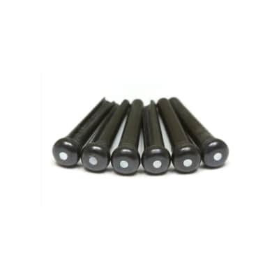 Tusq traditional black bridge pins set 5.1mm (6 PCS) with paua dots image 4
