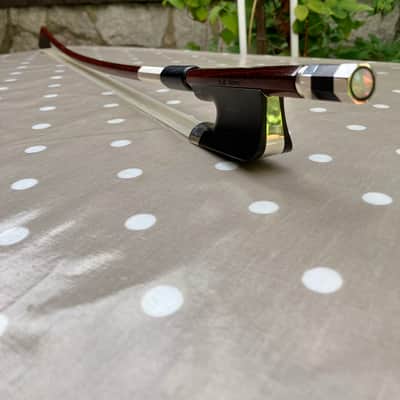 Double Bass French Bow - G.B.Bows - Snakewood Model - Silver Mounted image 6