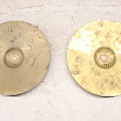 Japanese 12" Hi Hat Cymbals Pair Vintage 1960's 374g/379g image 8