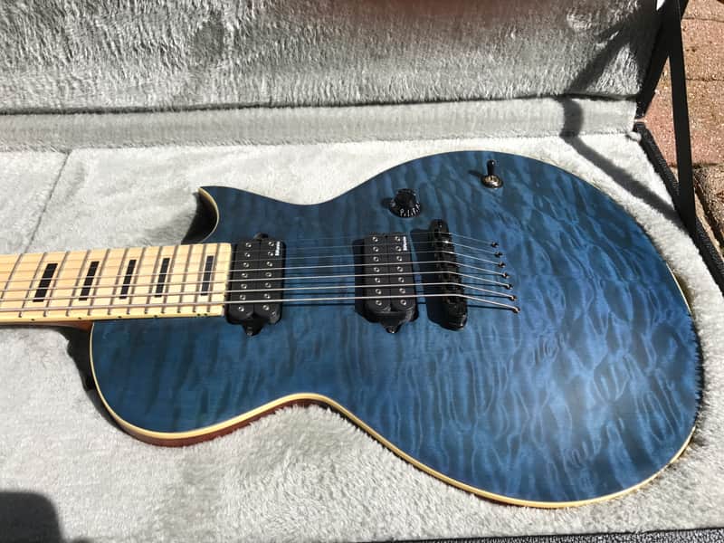 ESP LTD ZH EC-7B QM Baritone Zach Householder Signature Black Aqua