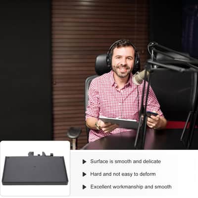 Sound Live Broadcast Mic Rack Stand Tray Microphone Clamp Holder Adjustable Table Mount For Home Studio 7.87X5.51X0.78In Durable Sound Card Tray image 4