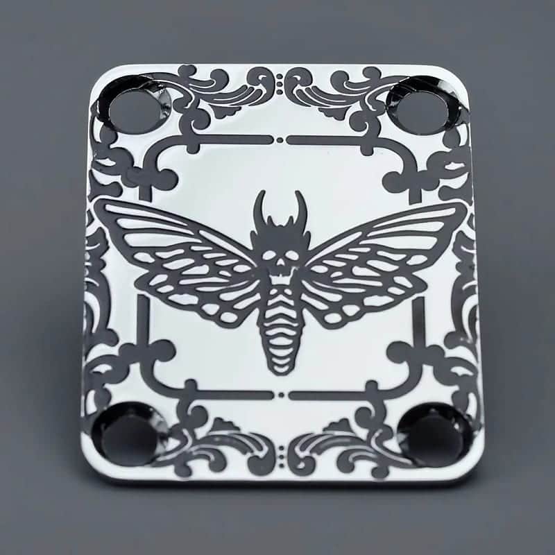 Chrome Butterfly Guitar and Bass Neck Plate image 1