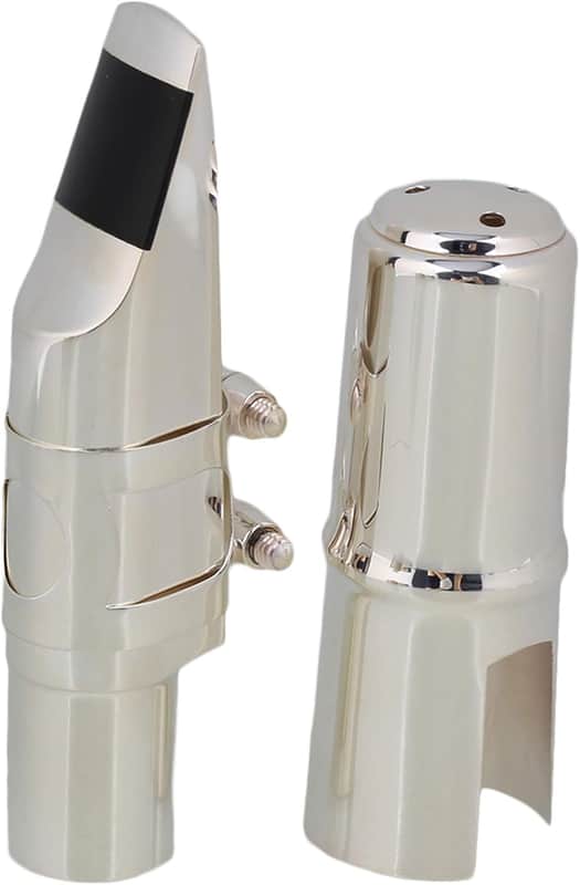 Silver Nickel-plated B-flat Soprano Saxophone Mouthpiece with Ligature Reed image 1
