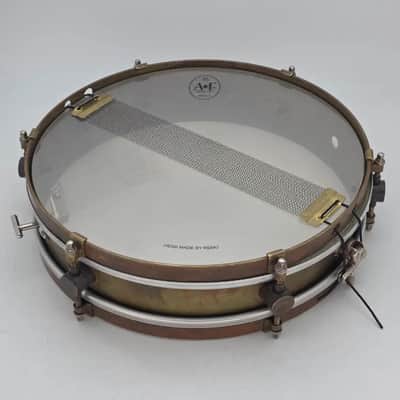 Used A&F Raw Brass Snare Drum 13x3 w/Internal Snare - Good image 4