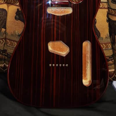 Telecaster Style Zebra Wood Top and Mahogany Neck and Body image 1