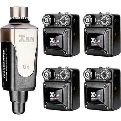 Xvive U4 In-Ear Wireless Monitor System With Transmitter and 4 Receivers 2025 - Black image 1