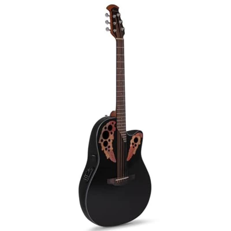 Ovation Celebrity Elite Acoustic-Electric Guitar, Black (CE44-5-G) image 1