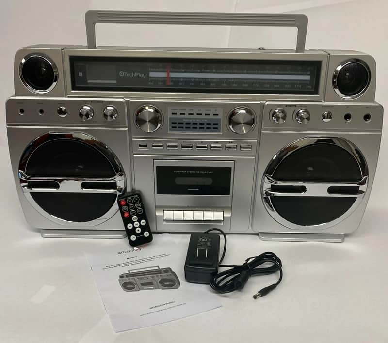 TechPlay “Monster S” Retro Boombox – CD/Cassette, Bluetooth, USB, AM/FM + Rechargeable Battery image 1