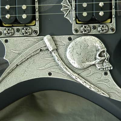 4 SKULL PARTS for bc rich Kerry King warlock guitar KFK KK hand made solid metal parts rings truss image 5