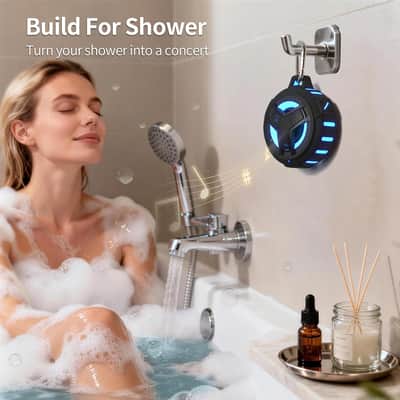 Waterproof Bluetooth Shower Speaker, Portable Wireless Speaker for Kayaking, Camping, Beach, Travel & Outdoor Use image 3