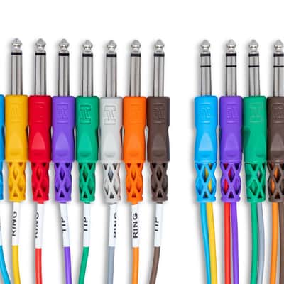 Hosa STP-802 4-channel 1/4" TRS to 1/4" TS Insert Snake 6.6 foot image 1