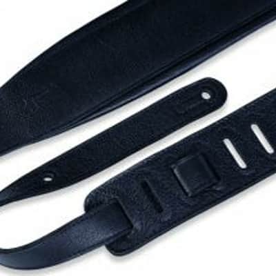 Levy's 3" wide black garment leather guitar strap. image 2